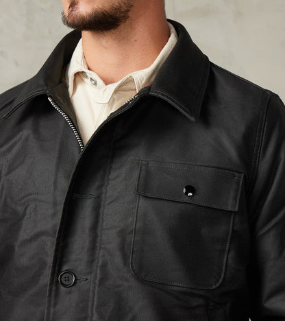45-BLK - A2 Deck Jacket - 14oz Black Oiled Whipcord