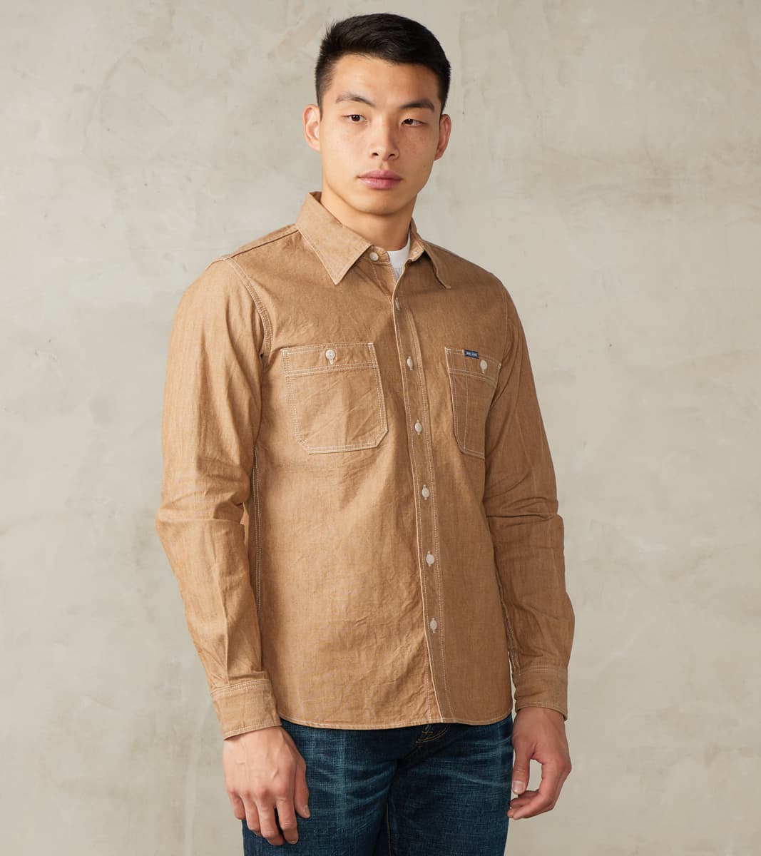 Iron Heart 363-MOC - Work Shirt - 10oz Organic Chambray Mocha