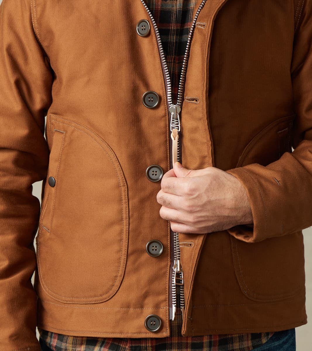 35-BRN - N1 Deck Jacket - 12oz Brown Whipcord