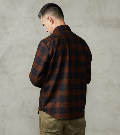 DR 434-BOT - CPO Shirt - Fox Brothers® Wool Bottle Brown Admiral Check Twill Flannel
