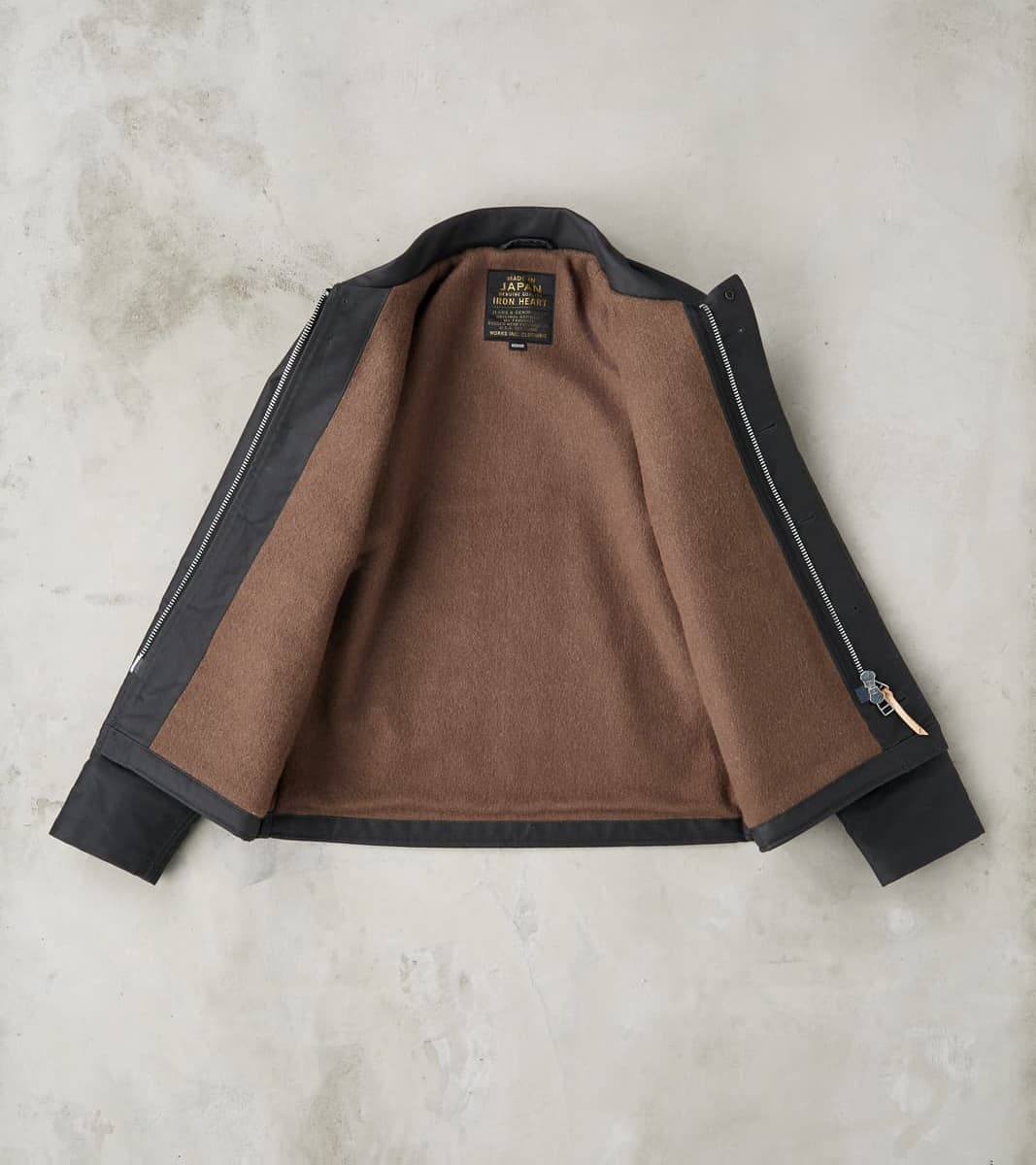 45-BLK - A2 Deck Jacket - 14oz Black Oiled Whipcord