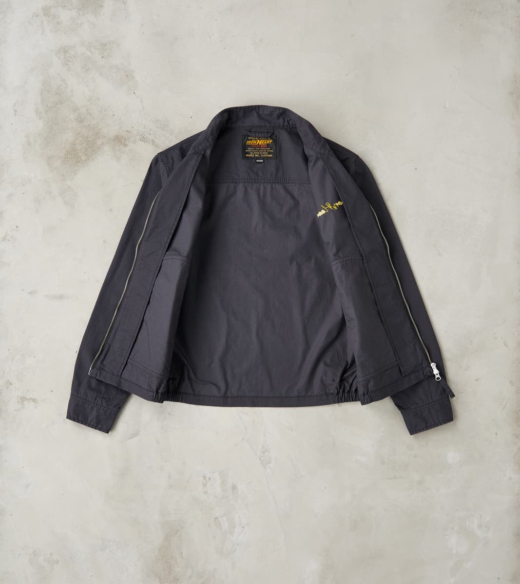 GOODYEAR ブラック ナイロンジャンパー Iron Heart 165J-BLK - Drizzler Jacket - 6.2oz Black Serge Twill