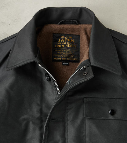 45-BLK - A2 Deck Jacket - 14oz Black Oiled Whipcord