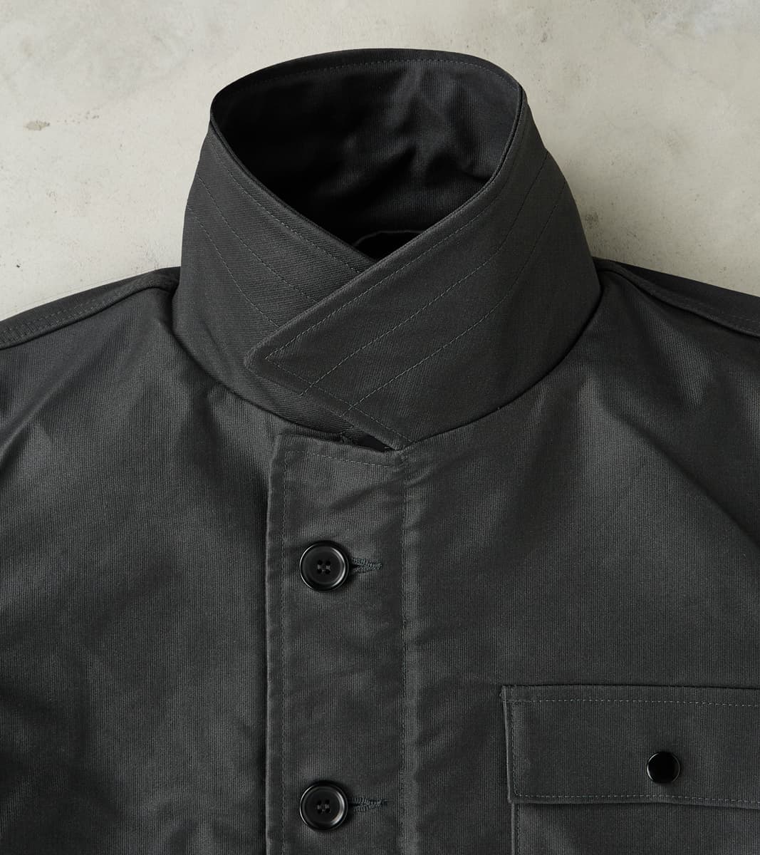 45-BLK - A2 Deck Jacket - 14oz Black Oiled Whipcord