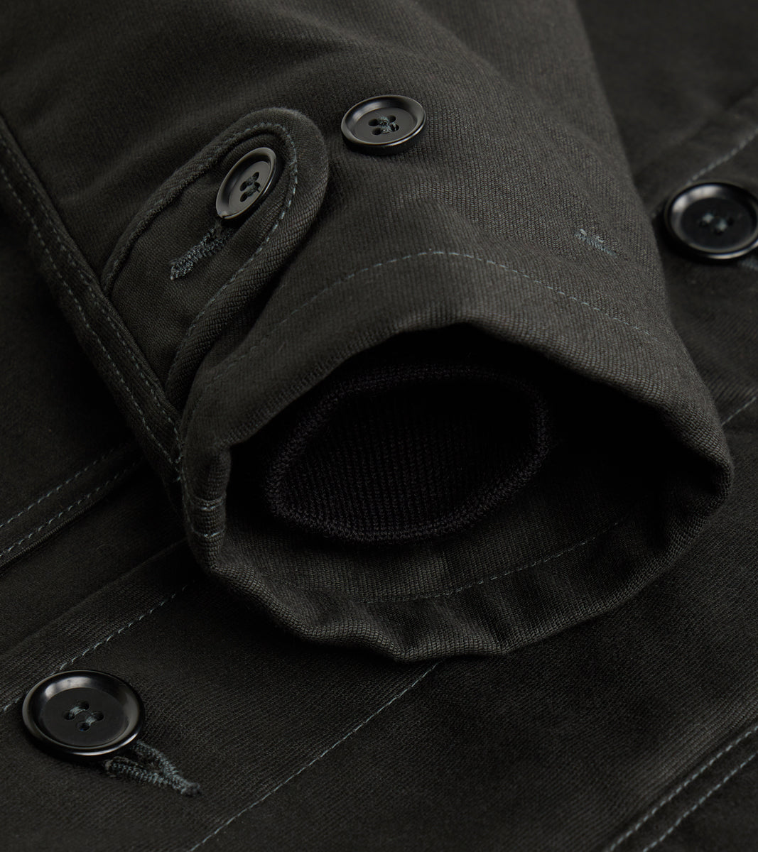 35-BLK - N1 Deck Jacket - 12oz Super Black Whipcord