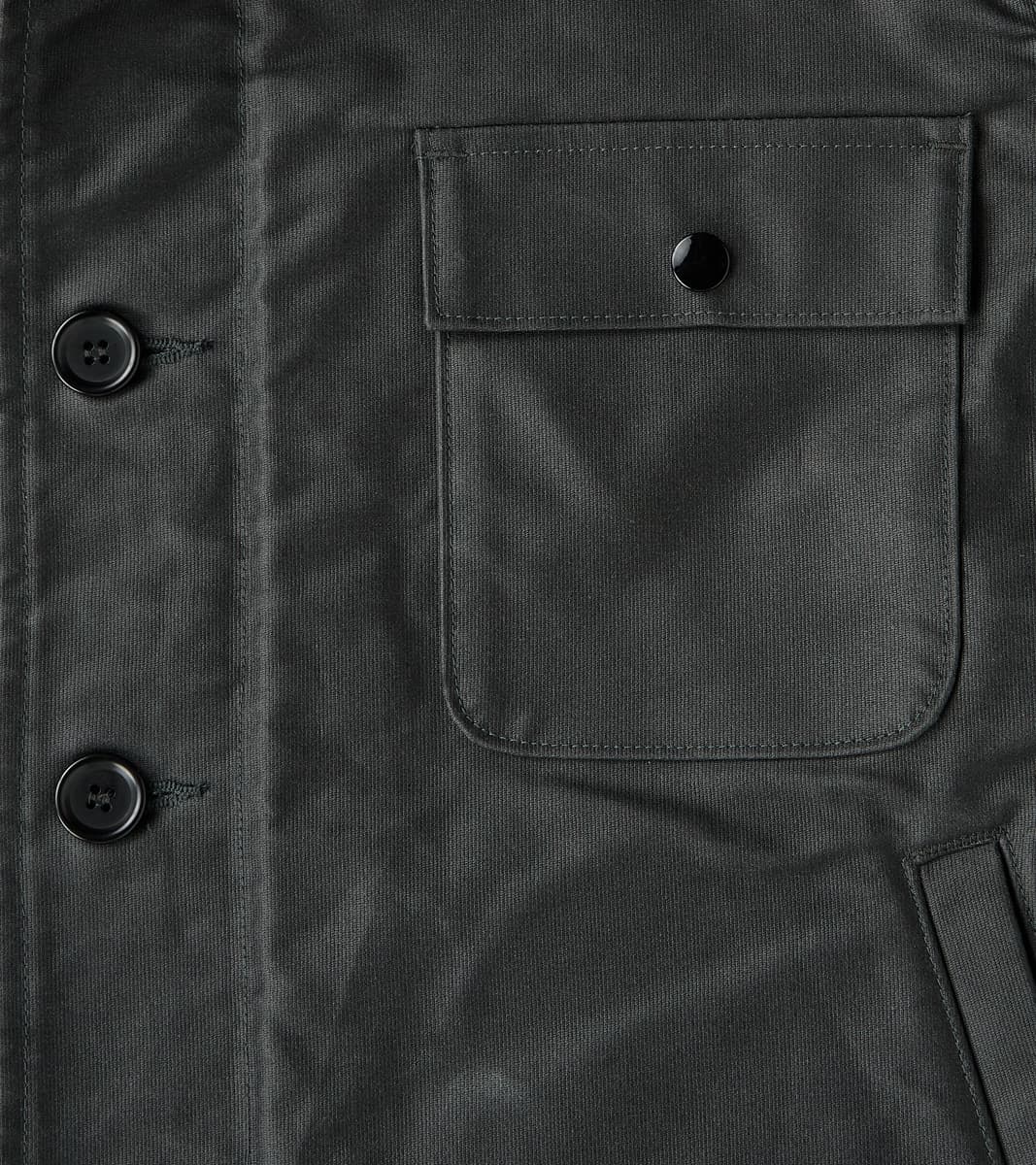 45-BLK - A2 Deck Jacket - 14oz Black Oiled Whipcord