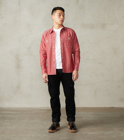 363-RED - Work Shirt - 10oz Organic Chambray Red