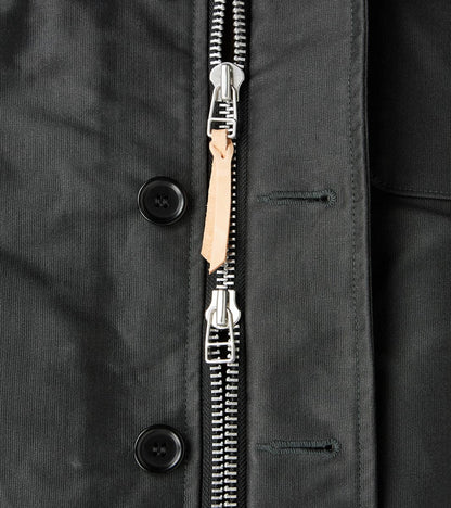 45-BLK - A2 Deck Jacket - 14oz Black Oiled Whipcord