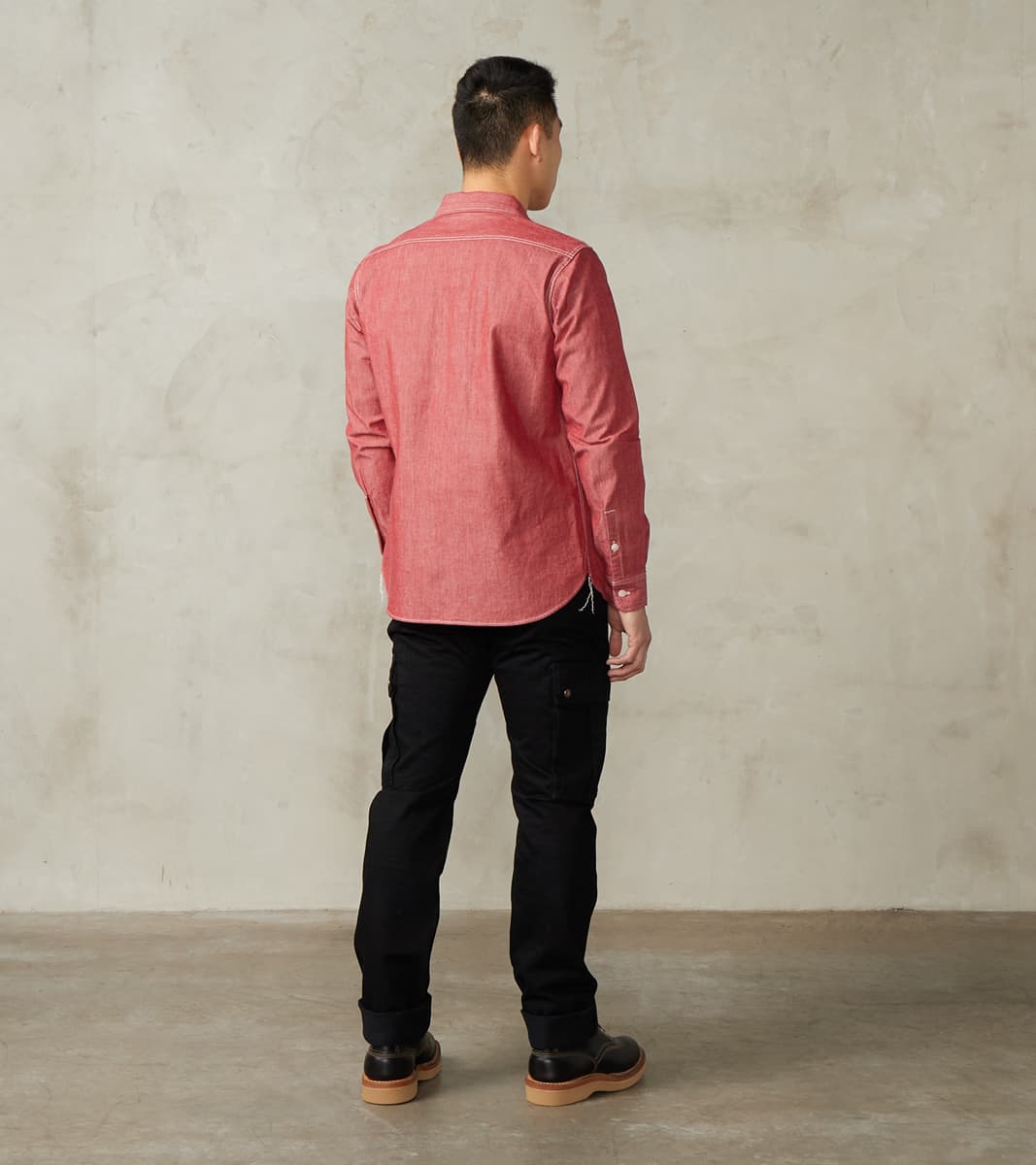 363-RED - Work Shirt - 10oz Organic Chambray Red