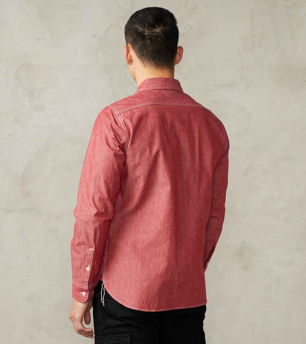 363-RED - Work Shirt - 10oz Organic Chambray Red