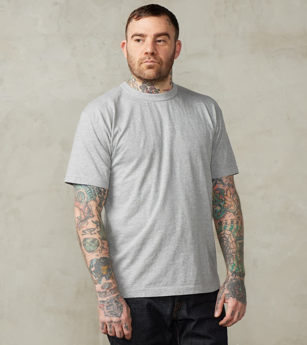 Champion Heritage Jersey Tee - 7 Oz. Cotton Blend Crewneck T-Shirt (Oxford Gray, Large)