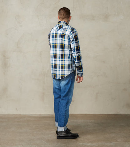 390-BLU - Western- 9oz Selvedge Flannel American Blue Check