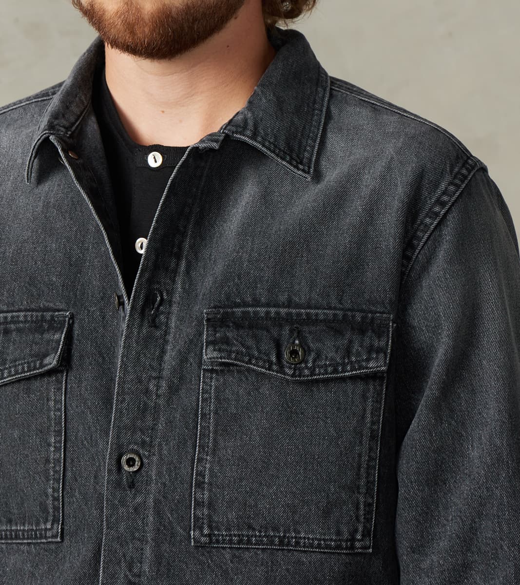 CPO Shirt - 13oz Fade Wash Denim - Dark Grey