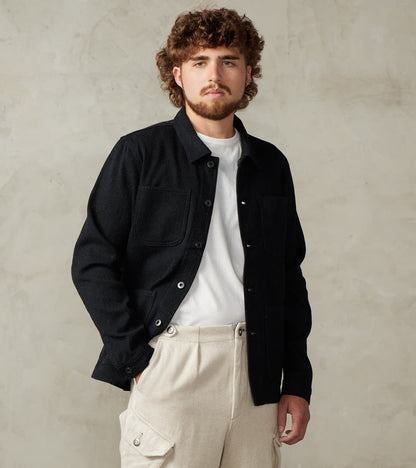 Coverall Jacket - 11oz Black Sashiko