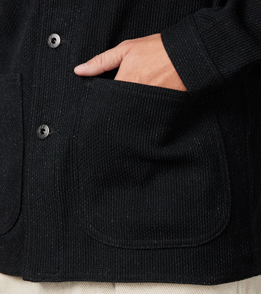 Coverall Jacket - 11oz Black Sashiko