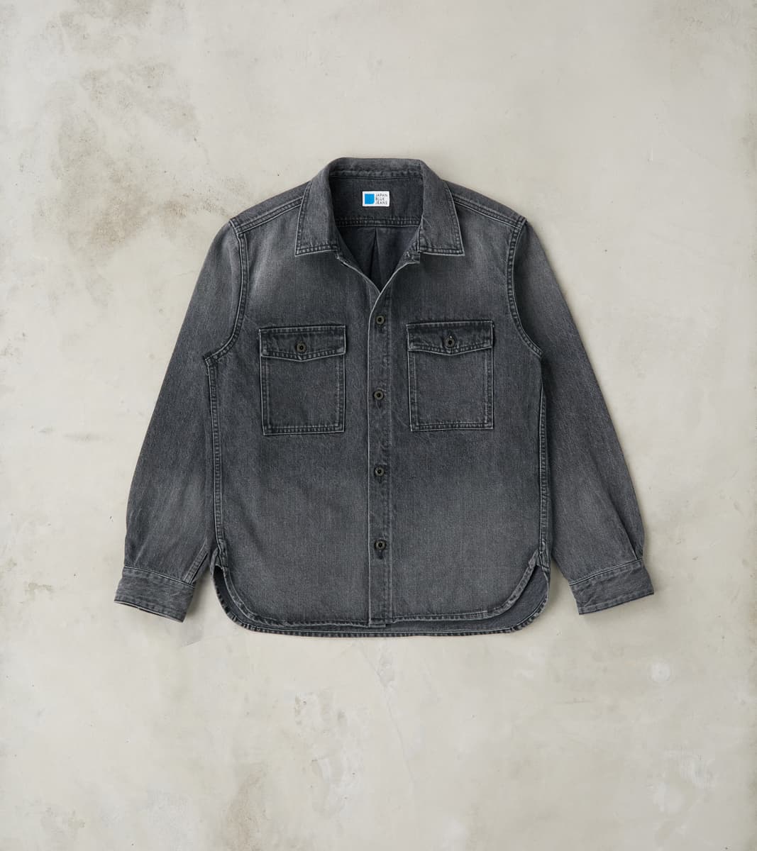 Japan Blue CPO Shirt - 13oz Fade Wash Denim - Dark Grey