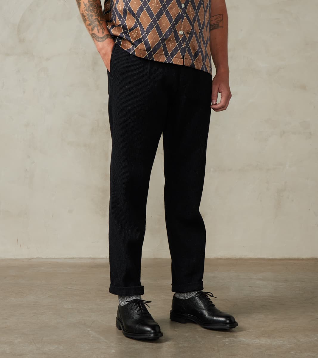 Japan Blue Easy Trouser - Relaxed Tapered - 11oz Black Sashiko