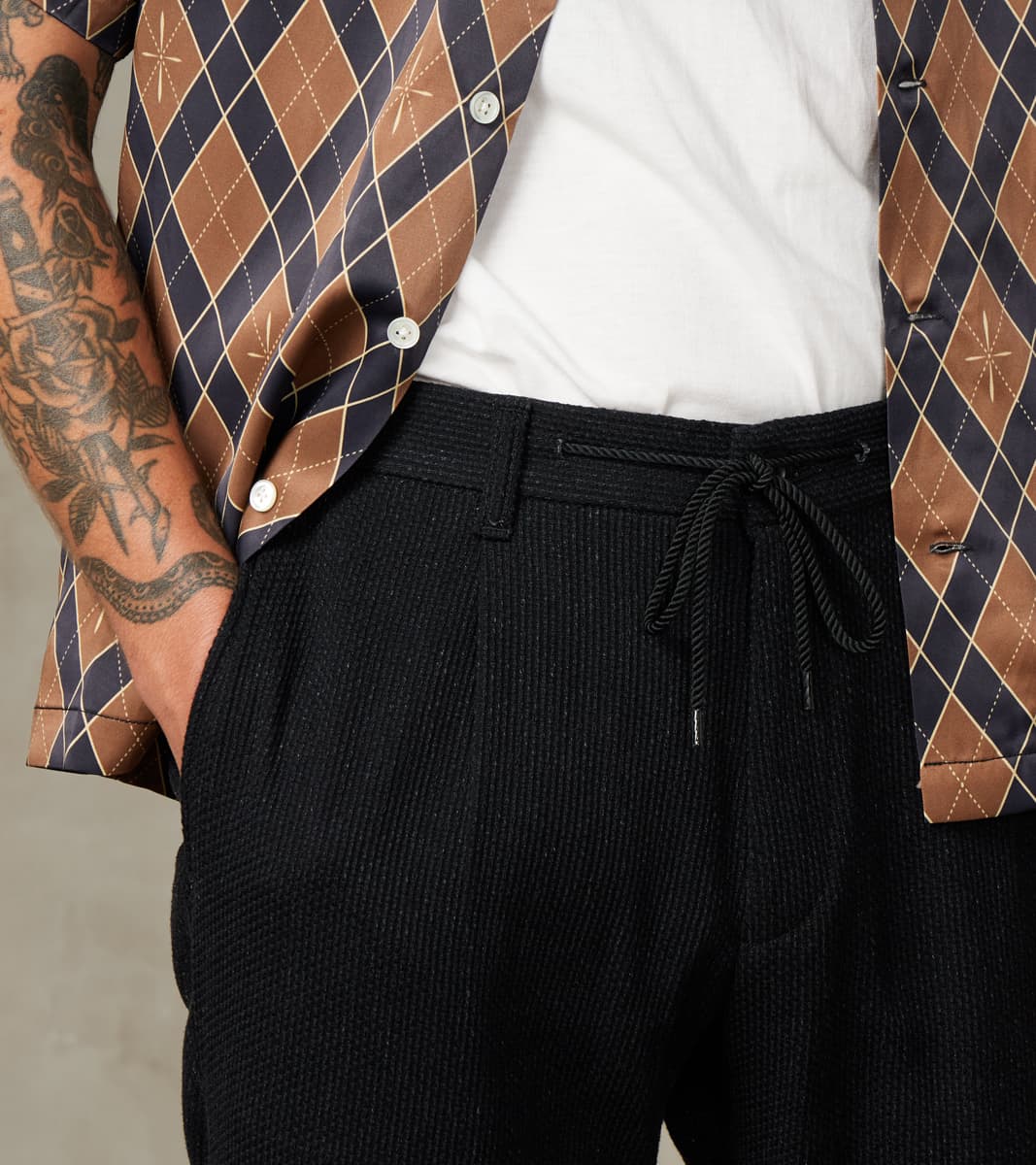 Easy Trouser - Relaxed Tapered - 11oz Black Sashiko