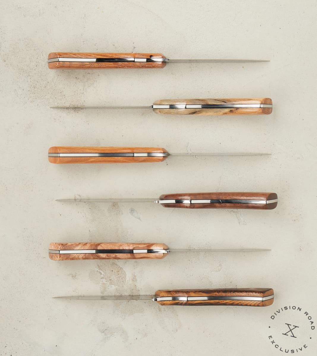 The Fields Artisan Handmade Nitro-V Stainless Steel Virginia Wood Steak Knife Set