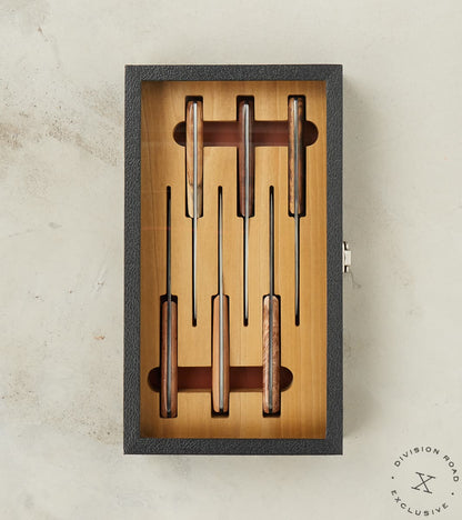 The Fields Artisan Handmade Nitro-V Stainless Steel Virginia Wood Steak Knife Set