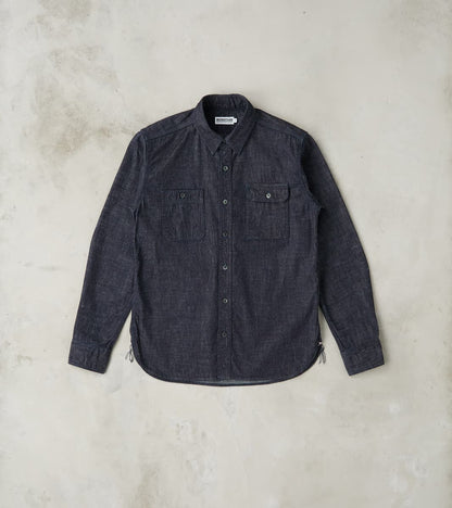 Momotaro Jeans - MXLS1020 - Work Shirt - 8oz Deep Indigo Selvedge Deni…