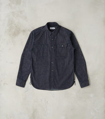 Momotaro Jeans - MXLS1020 - Work Shirt - 8oz Deep Indigo Selvedge Deni…