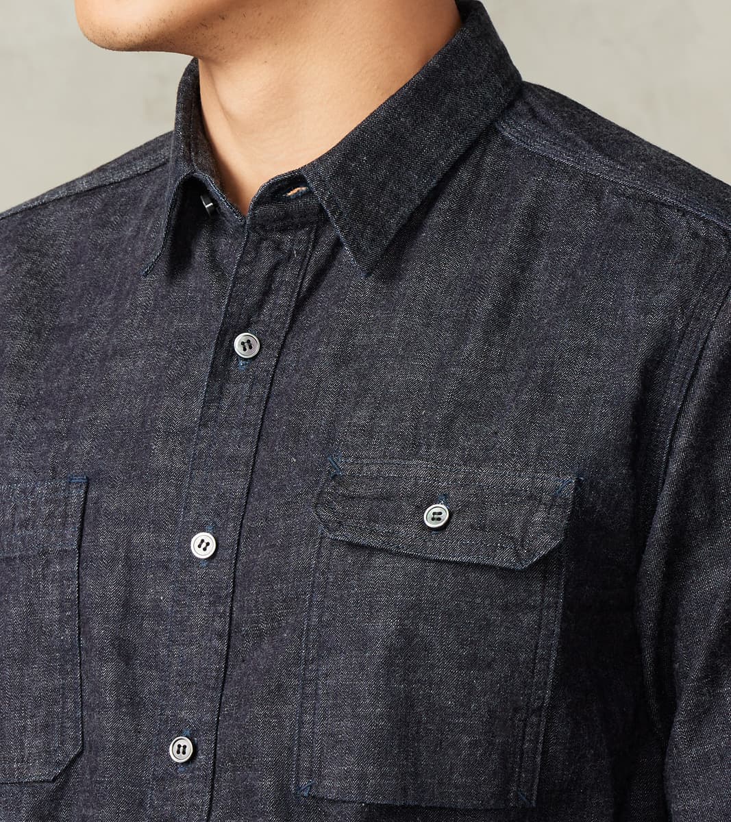 MXLS1020 - Work Shirt - 8oz Deep Indigo Selvedge Denim