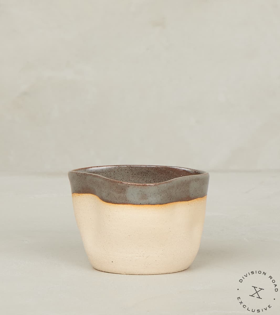 The Fields Artisan Hand Thrown Stoneware Fold Cup - Sandstone & Graphite