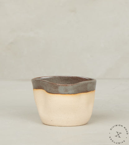 The Fields Artisan Hand Thrown Stoneware Fold Cup - Sandstone & Graphite