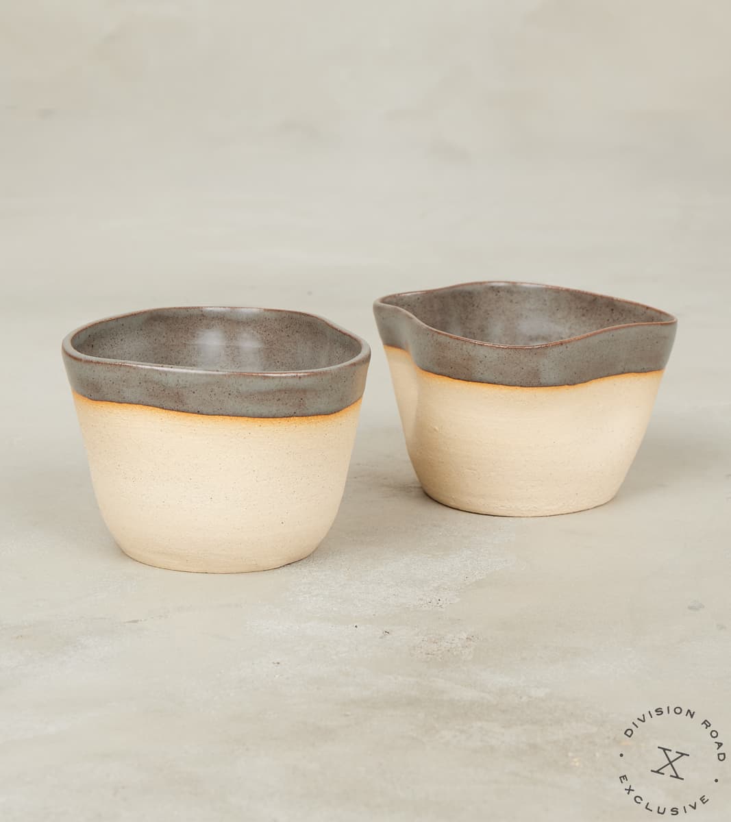 The Fields Artisan Hand Thrown Stoneware Fold Mug - Sandstone & Graphite