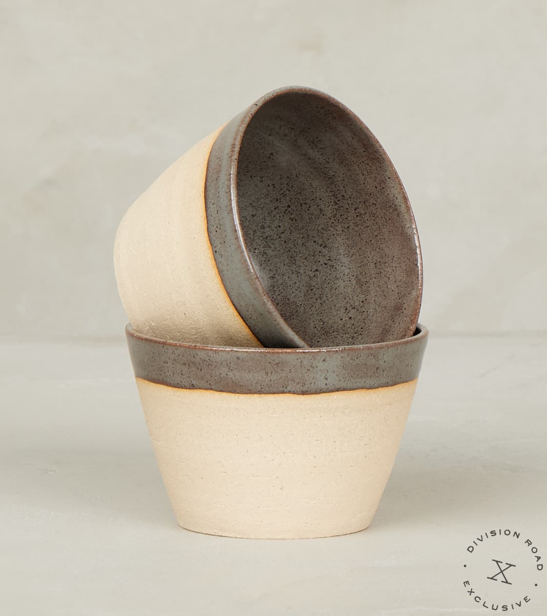The Fields Artisan Hand Thrown Stoneware Everyday Mug - Sandstone & Graphite