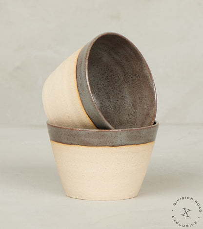 The Fields Artisan Hand Thrown Stoneware Everyday Mug - Sandstone & Graphite