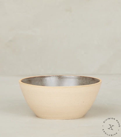 The Fields Artisan Hand Thrown Stoneware Everyday Bowl - Sandstone & Graphite