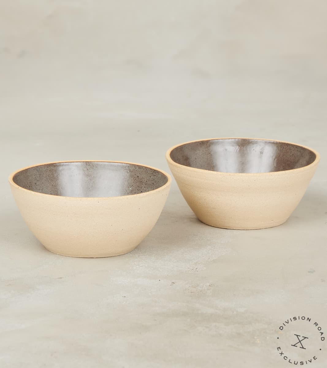The Fields Artisan Hand Thrown Stoneware Everyday Bowl - Sandstone & Graphite