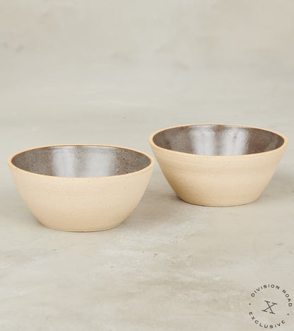 The Fields Artisan Hand Thrown Stoneware Everyday Bowl - Sandstone & Graphite