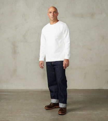 S218 Good Originals - 10.7oz Loopwheeled 2-Thread Heavyweight Longsleeve - 01 White