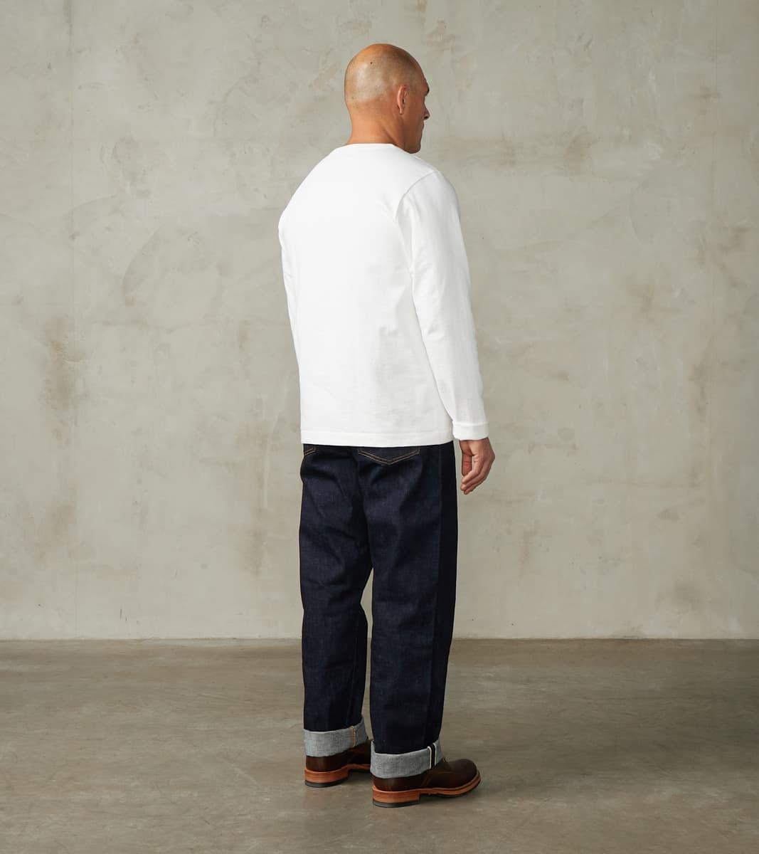 S218 Good Originals - 10.7oz Loopwheeled 2-Thread Heavyweight Longsleeve - 01 White