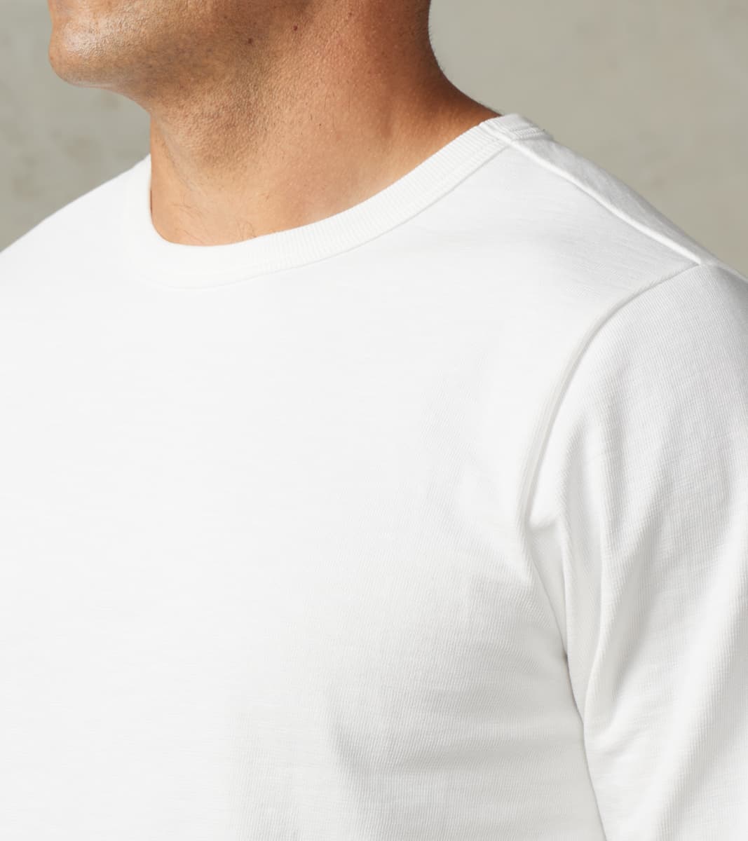 S218 Good Originals - 10.7oz Loopwheeled 2-Thread Heavyweight Longsleeve - 01 White