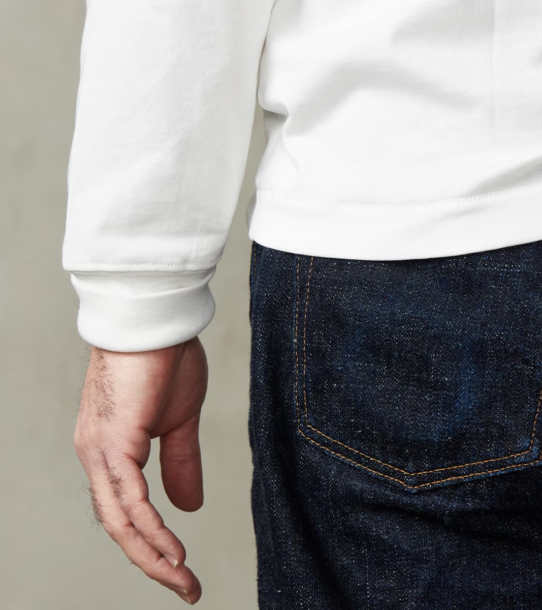 2M15 Good Originals - 6.8oz Vintage Machine 2-Thread Longsleeve - 01 White