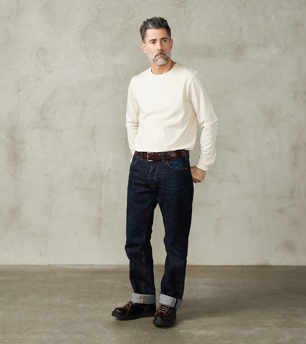 2M15 Good Originals - 6.8oz Vintage Machine 2-Thread Longsleeve - 02 Nature