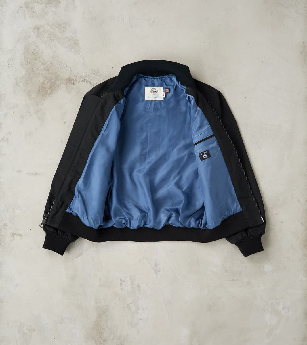Merz b. x Dehen Pilot Jacket - 12oz H.Stevensons® Dry Waxed Herringbone - Deep Black