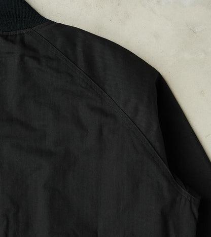 Merz b. x Dehen Pilot Jacket - 12oz H.Stevensons® Dry Waxed Herringbone - Deep Black