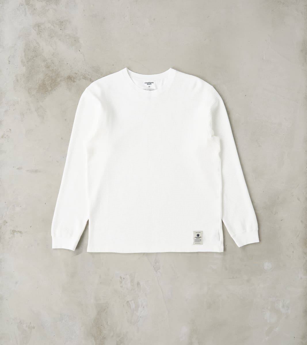 Momotaro Jeans MMTS6030 Suvin Cotton Long Sleeve Thermal - White