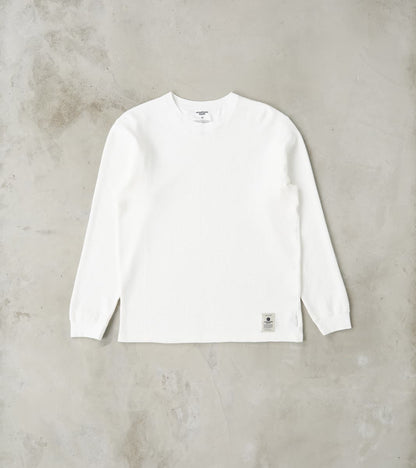Momotaro Jeans MMTS6030 Suvin Cotton Long Sleeve Thermal - White