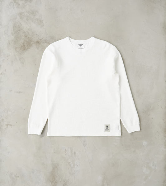 Momotaro Jeans MMTS6030 Suvin Cotton Long Sleeve Thermal - White