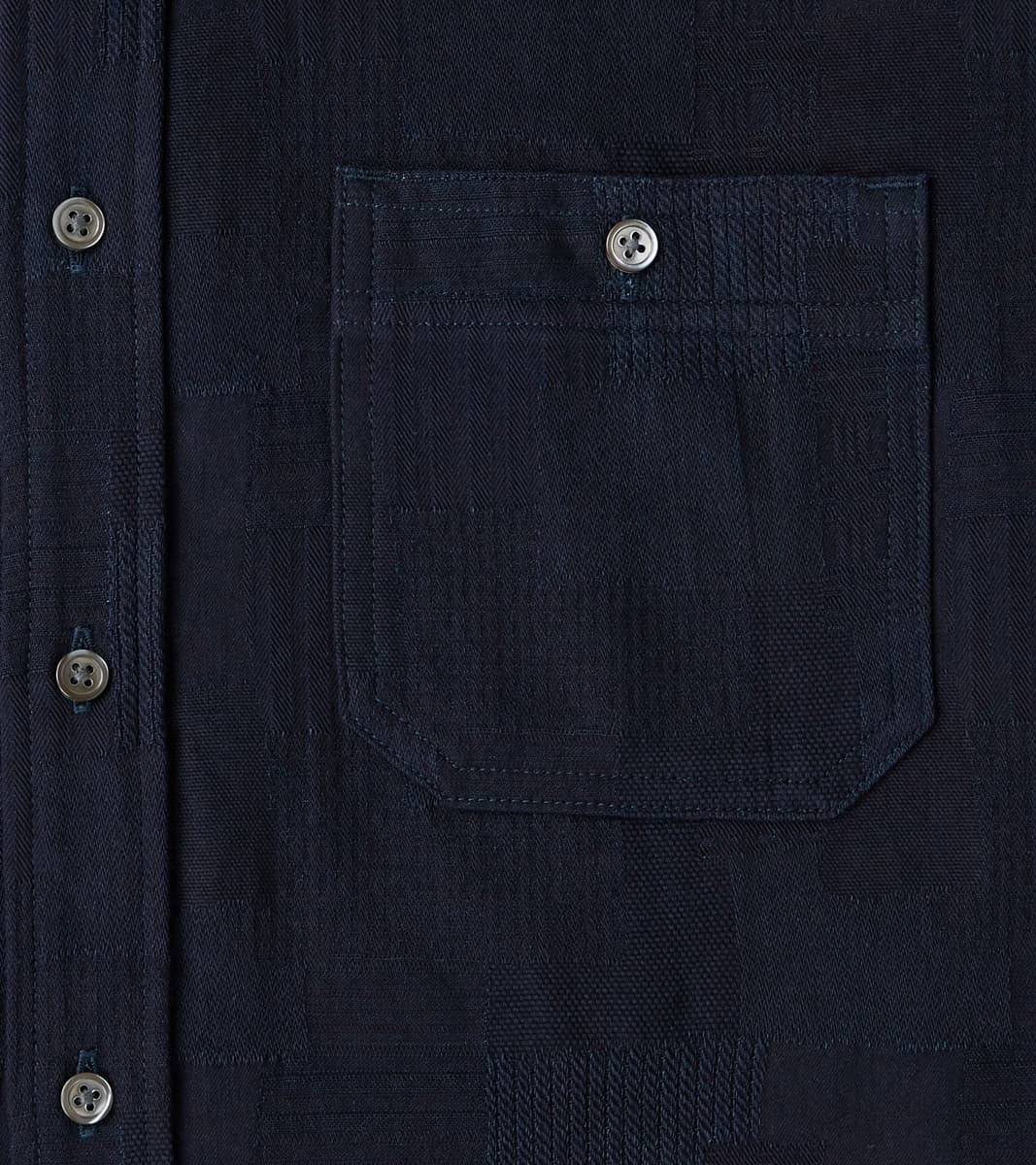 MXLS1026 - Work Shirt - Jacquard Indigo Patchwork