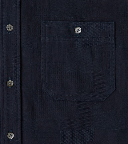 MXLS1026 - Work Shirt - Jacquard Indigo Patchwork