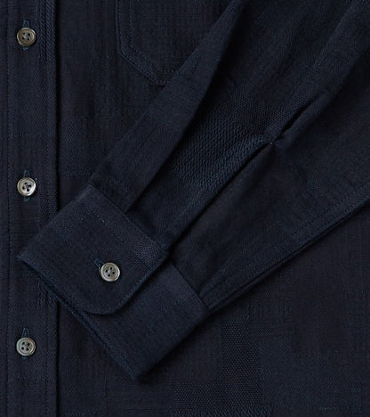 MXLS1026 - Work Shirt - Jacquard Indigo Patchwork