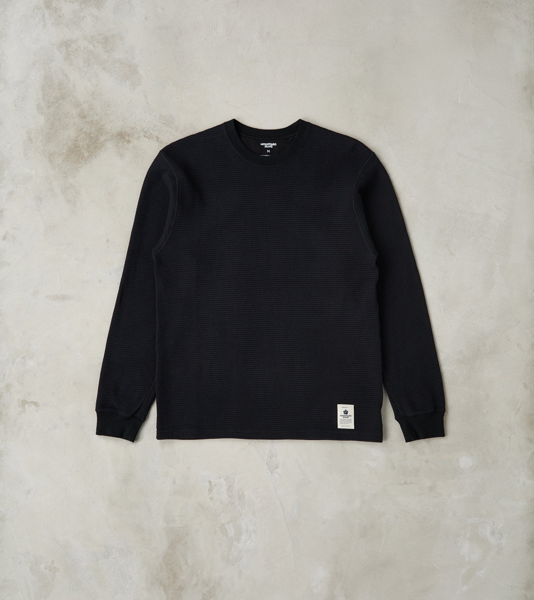 Momotaro Jeans MMTS6030 Suvin Cotton Long Sleeve Thermal - Black