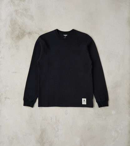 Momotaro Jeans MMTS6030 Suvin Cotton Long Sleeve Thermal - Black